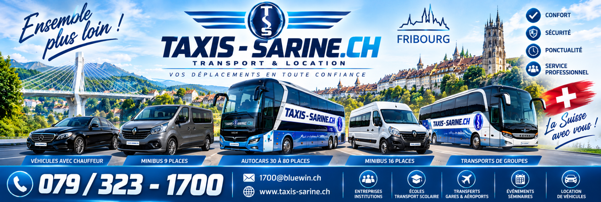 TAXIS-SARINE.CH transport et location à Fribourg